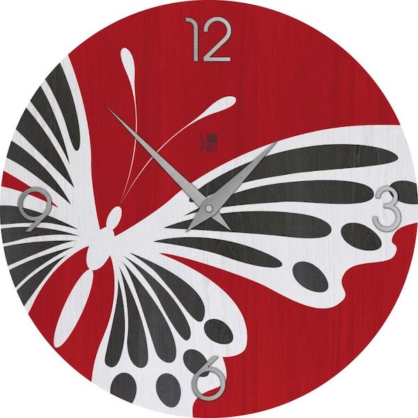 Orologio moderno da parete in legno Butterfly